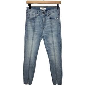 Pistola Demi Crop High Rise Split Raw Hem Jeans